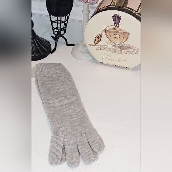 Portolano Grey 100% Cashmere Winter Gloves NWT OSFM - Picture 3 of 4